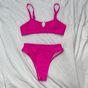 Hot pink shein high waisted bikini size small only worn once